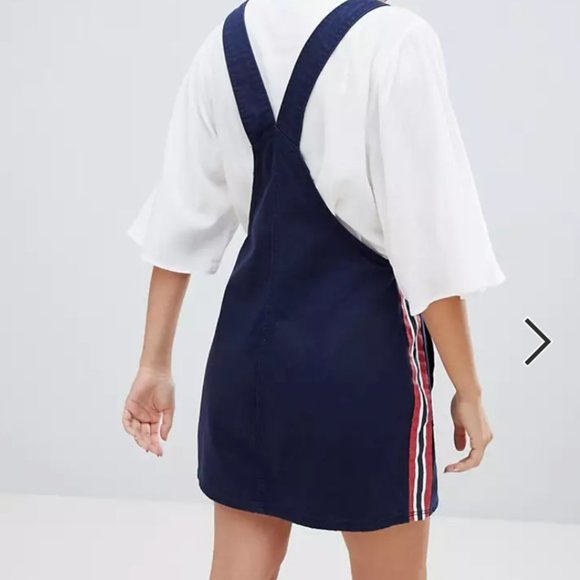 Navy Striped Bershka Overall Dress - Picture 4 of 6